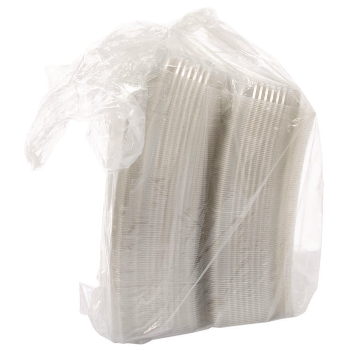 StayLock Clear Hinged Lid Containers, 8.6 x 9 x 3, Clear, Plastic, 100/Pack, 2 Packs/Carton