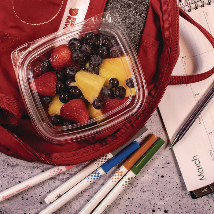 ClearPac SafeSeal Tamper-Resistant/Evident Containers, Domed Lid, 12 oz, Clear, Plastic, 100/Bag, 2 Bags/Carton