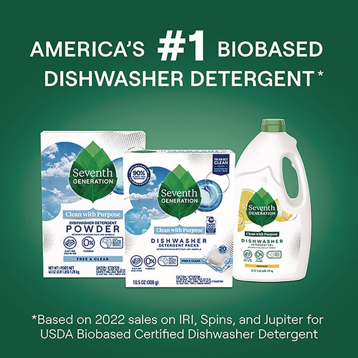 Natural Automatic Dishwasher Detergent Packs, Free and Clear, 45 Powder Packets/Box, 5 Boxes/Carton