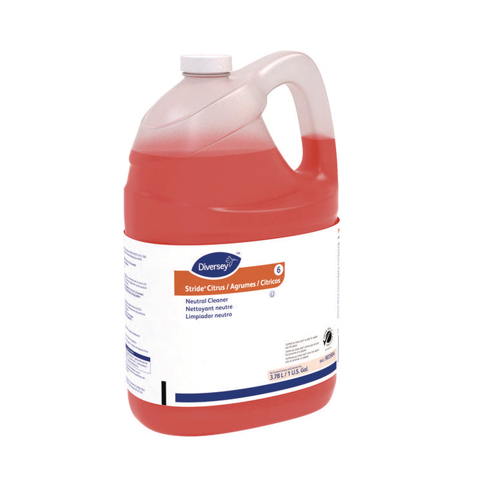 Stride Neutral Cleaner, Citrus Scent, 1 gal, 4 Bottles/Carton