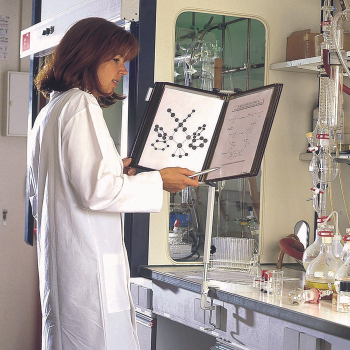 Wall Unit Reference Starter Set with Antimicrobial Display Pockets, 10 Panels with Black Borders, White Base