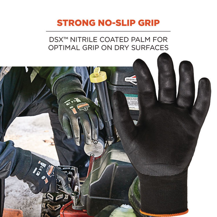 ProFlex 7001 Nitrile-Coated Gloves, EN388: 4121X, 8.25" Long, X-Small, Black, Pair