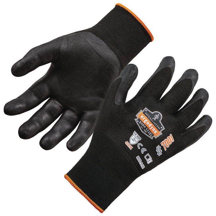 ProFlex 7001 Nitrile-Coated Gloves, EN388: 4121X, 8.25" Long, X-Small, Black, Pair