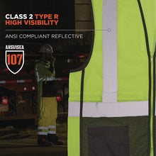 Load image into Gallery viewer, GloWear 8210Z Hi-Vis Class 2 Mesh Vest, Polyester, 4X-Large to 5X-Large, Lime
