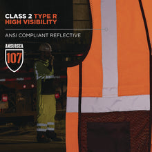 Load image into Gallery viewer, GloWear 8210Z Hi-Vis Class 2 Mesh Vest, Polyester, 4X-Large to 5X-Large, Orange
