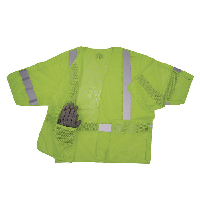 GloWear 8315BA Class 3 Hi-Vis Breakaway Safety Vest, Polyester, Small to Medium, Lime