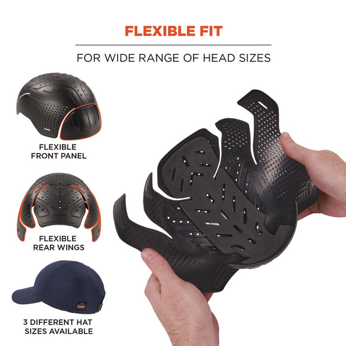 Skullerz 8947 Lightweight Baseball Hat and Bump Cap Insert, Front Brim, X-Small to Small (6.25 to 7.25), 0.2" Insert, Navy