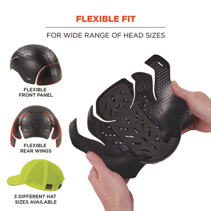 Skullerz 8947 Lightweight Baseball Hat and Bump Cap Insert, Front Brim, Medium to Large (6.75 to 7.75), 0.2" Insert, Lime