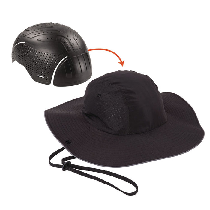 Skullerz 8957 Lightweight Ranger Hat and Bump Cap Insert, Full Brim, Medium to Large (6.75 to 7.75), 0.2" Insert, Black