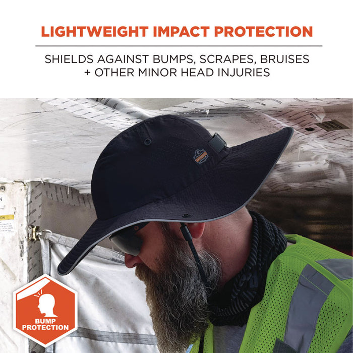 Skullerz 8957 Lightweight Ranger Hat and Bump Cap Insert, Full Brim, X-Large to XX-Large (7.25 to 8.5), 0.2" Insert, Black