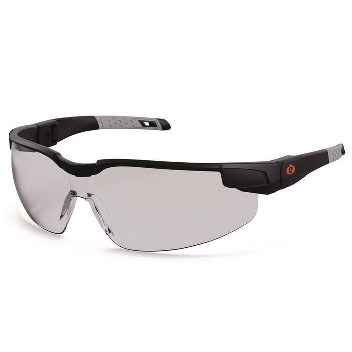 Skullerz DELLENGER Anti-Fog Safety Glasses with Adjustable Temples, Matte Black Half Frame, Clear Single I/O Lens