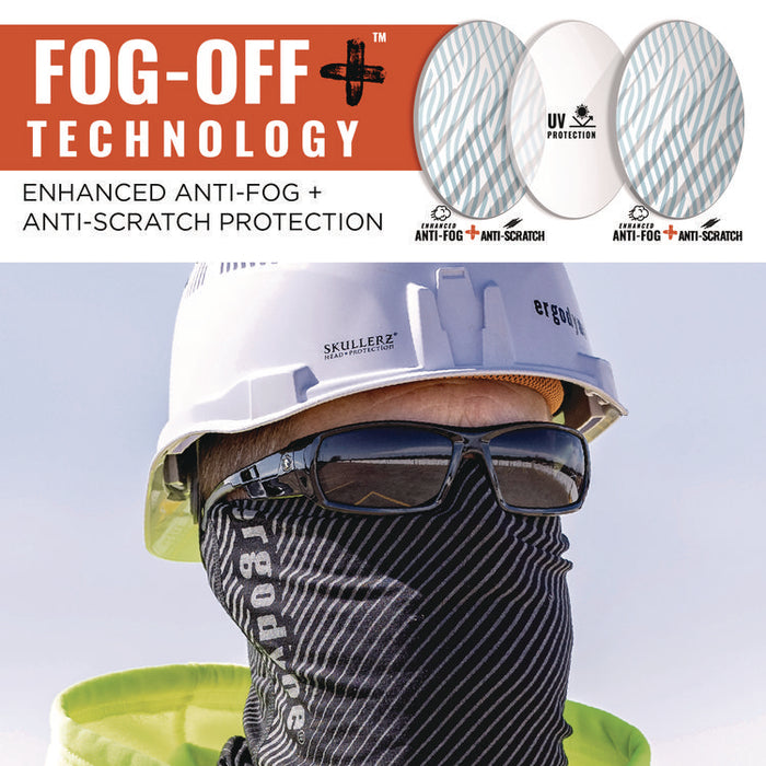 Skullerz ODIN Anti-Scratch Enhanced Anti-Fog Safety Glasses, Matte Black Full Frame, Smoke Dual Lens