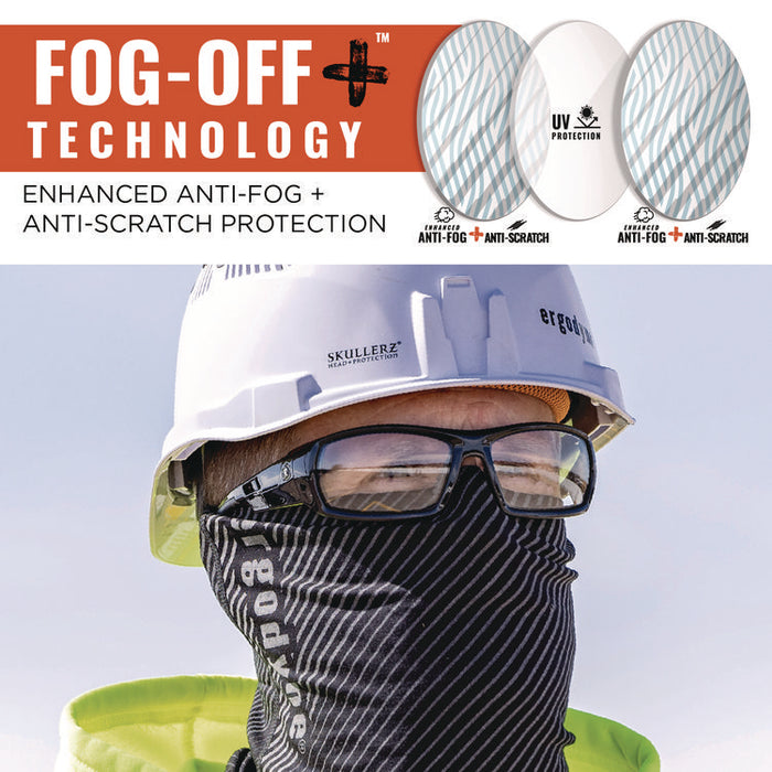 Skullerz ODIN Anti-Scratch Enhanced Anti-Fog Safety Glasses, Matte Black Full Frame, Clear Dual I/O Lens