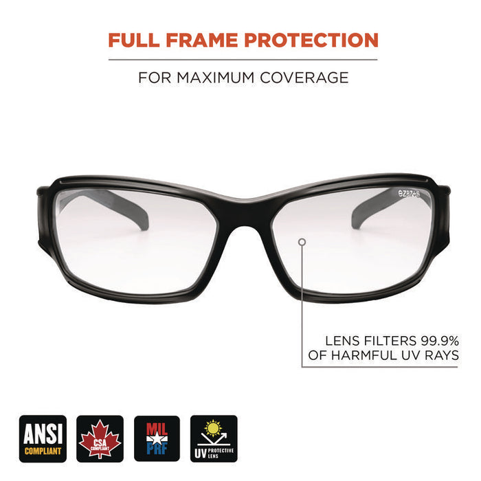 Skullerz THOR Anti-Scratch Enhanced Anti-Fog Safety Glasses, Matte Black Full Frame, Clear Dual Lens