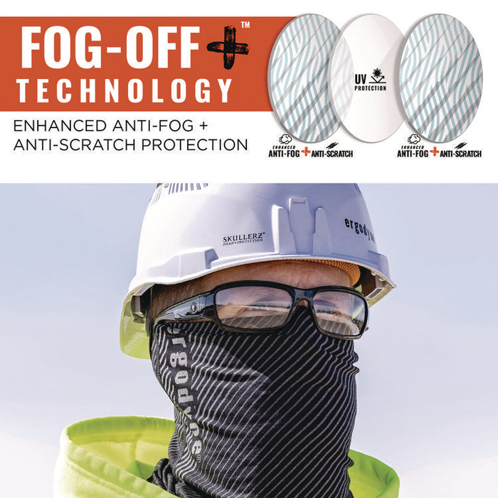 Skullerz THOR Anti-Scratch Enhanced Anti-Fog Safety Glasses, Matte Black Full Frame, Clear Dual Lens