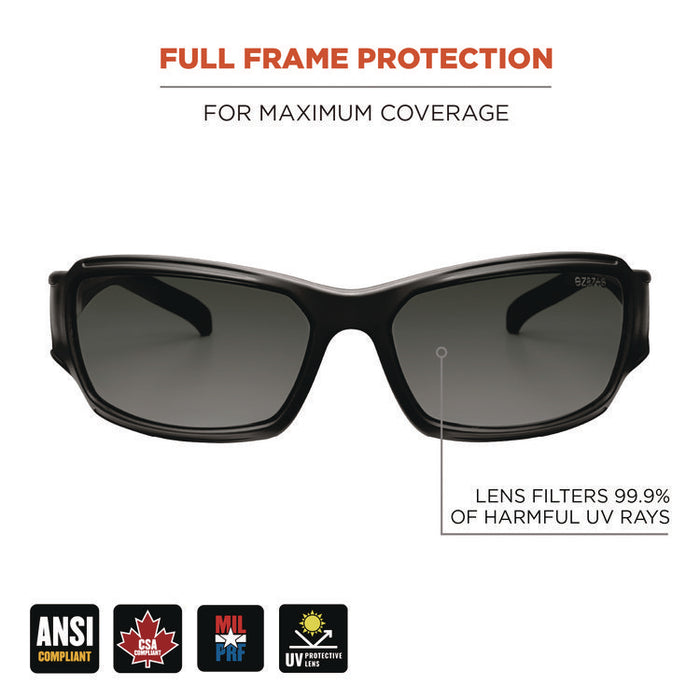 Skullerz THOR Anti-Scratch Enhanced Anti-Fog Safety Glasses, Matte Black Full Frame, Smoke Dual Lens
