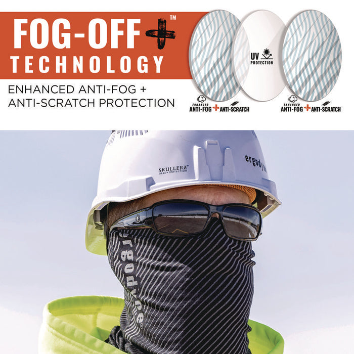 Skullerz THOR Anti-Scratch Enhanced Anti-Fog Safety Glasses, Matte Black Full Frame, Smoke Dual Lens