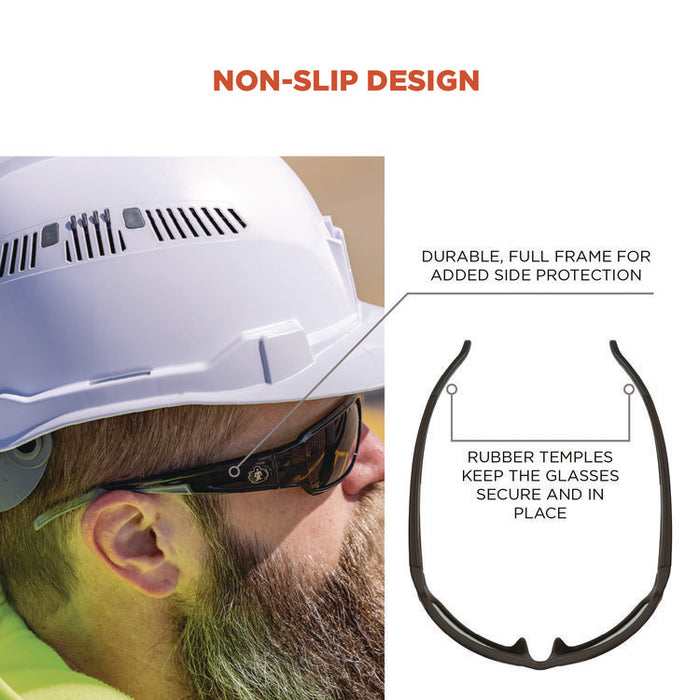 Skullerz THOR Anti-Scratch Enhanced Anti-Fog Safety Glasses, Matte Black Full Frame, Smoke Dual Lens