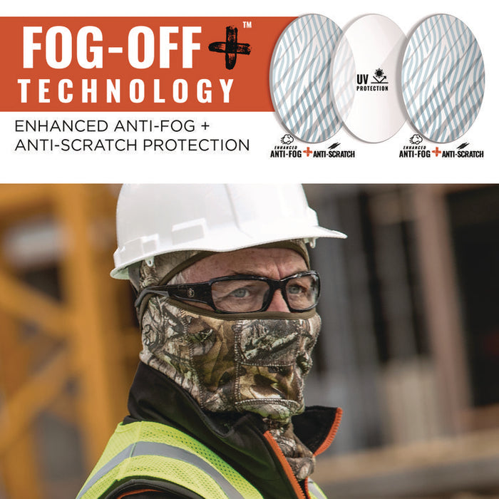 Skullerz THOR Anti-Scratch Enhanced Anti-Fog Safety Glasses, Matte Black Full Frame, Clear Dual I/O Lens