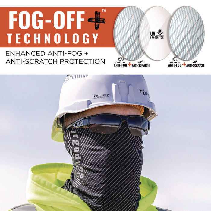 Skullerz DAGR Anti-Scratch Enhanced Anti-Fog Safety Glasses, Matte Black Half Frame, Smoke Dual Lens