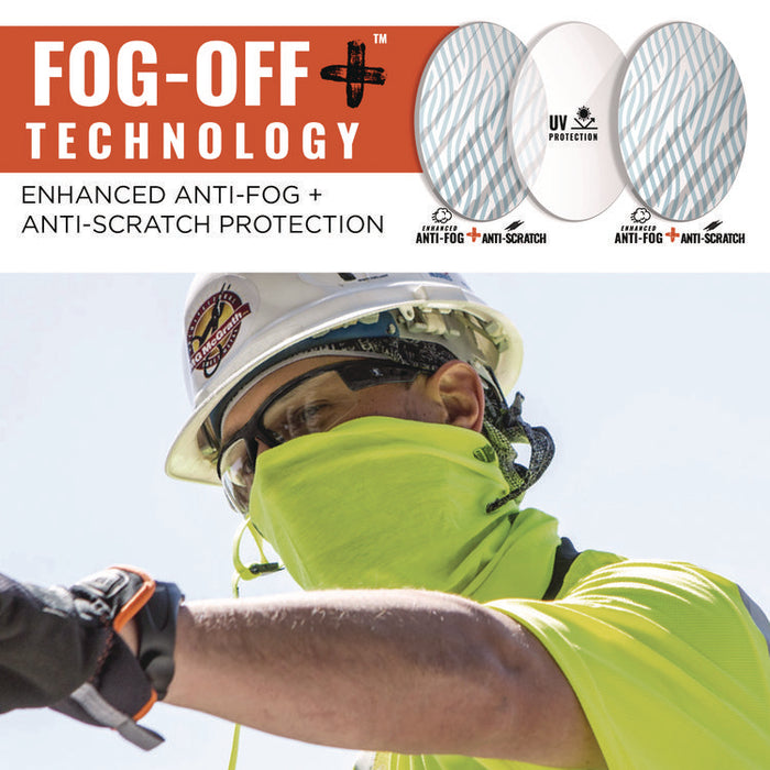 Skullerz DAGR Anti-Scratch Enhanced Anti-Fog Safety Glasses, Matte Black Half Frame, Clear Dual I/O Lens