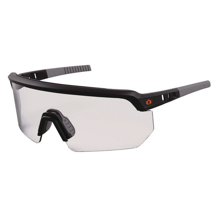 Skullerz AEGIR Safety Glasses, Matte Black Half Frame, Clear Single Lens