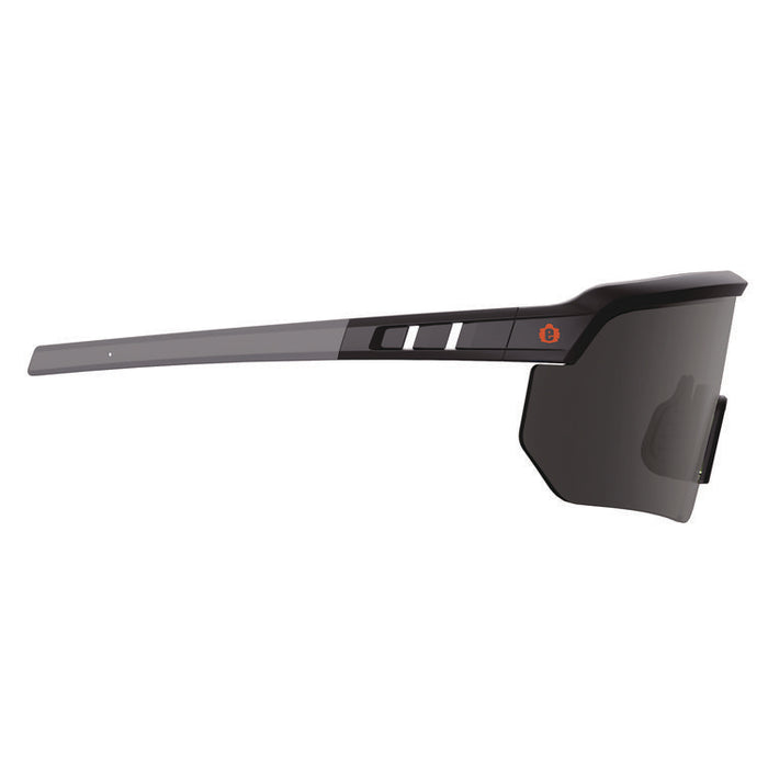 Skullerz AEGIR Anti-Scratch Enhanced Anti-Fog Safety Glasses, Matte Black Half Frame, Smoke Single Lens