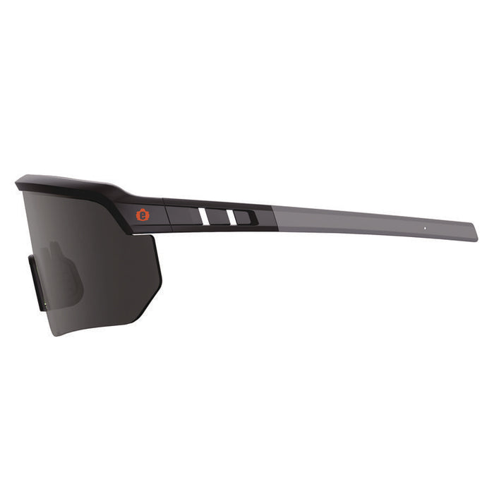 Skullerz AEGIR Anti-Scratch Enhanced Anti-Fog Safety Glasses, Matte Black Half Frame, Smoke Single Lens