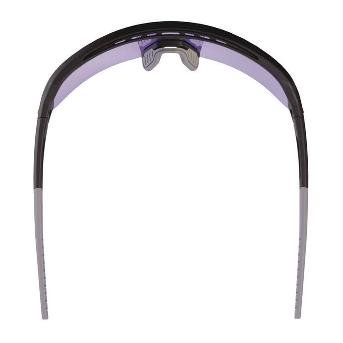 Skullerz AEGIR Anti-Scratch Enhanced Anti-Fog Safety Glasses, Matte Black Half Frame, Mirrored Blue Single Lens