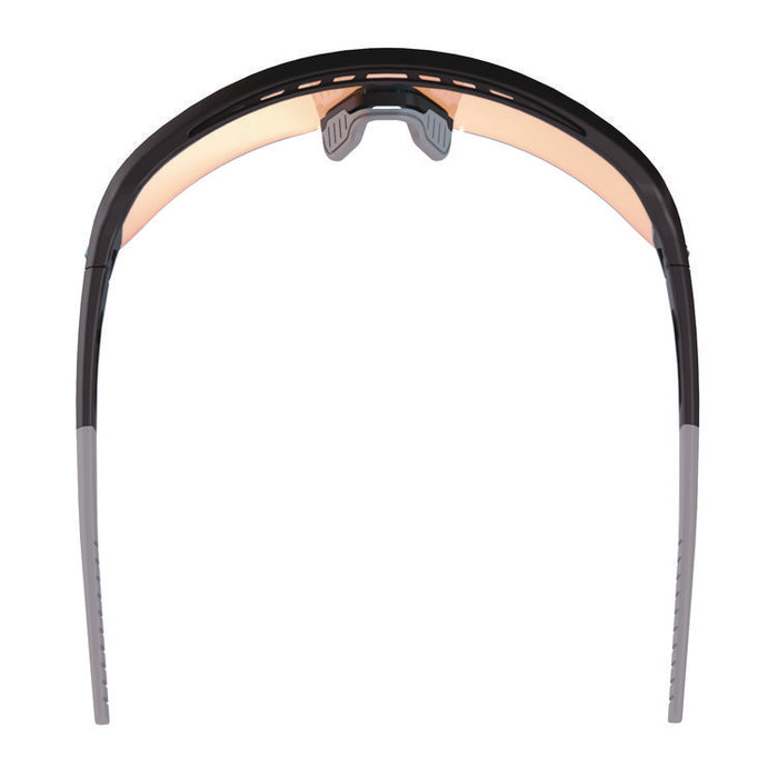 Skullerz AEGIR Safety Glasses, Matte Black Half Frame, Mirrored Orange Single Lens