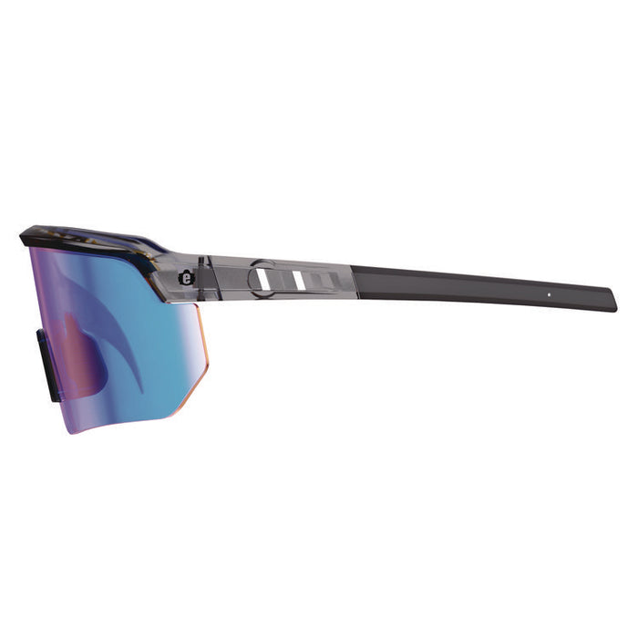 Skullerz AEGIR Safety Glasses, Clear Smoke Half Frame, Mirrored Blue Single Lens