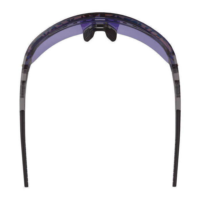 Skullerz AEGIR Anti-Scratch Enhanced Anti-Fog Safety Glasses, Clear Smoke Half Frame, Mirrored Blue Single Lens