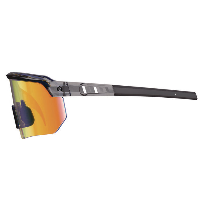 Skullerz AEGIR Safety Glasses, Clear Smoke Half Frame, Mirrored Orange Single Lens