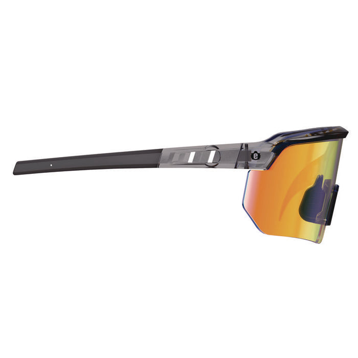 Skullerz AEGIR Anti-Scratch Enhanced Anti-Fog Safety Glasses, Clear Smoke Half Frame, Mirrored Orange Single Lens