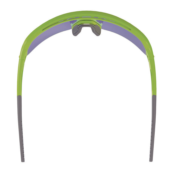 Skullerz AEGIR Anti-Scratch Enhanced Anti-Fog Safety Glasses, Lime Half Frame, Mirrored Blue Single Lens
