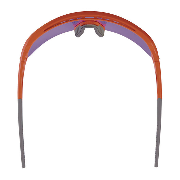 Skullerz AEGIR Anti-Scratch Enhanced Anti-Fog Safety Glasses, Orange Half Frame, Mirrored Purple Single Lens