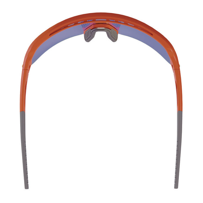 Skullerz AEGIR Safety Glasses, Orange Half Frame, Mirrored Blue Single Lens