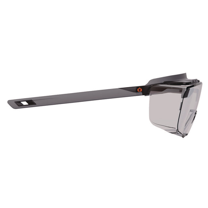 Skullerz OSMIN Anti-Scratch Enhanced Anti-Fog Safety Glasses, Matte Black Half Frame OTG, Clear Single I/O Lens