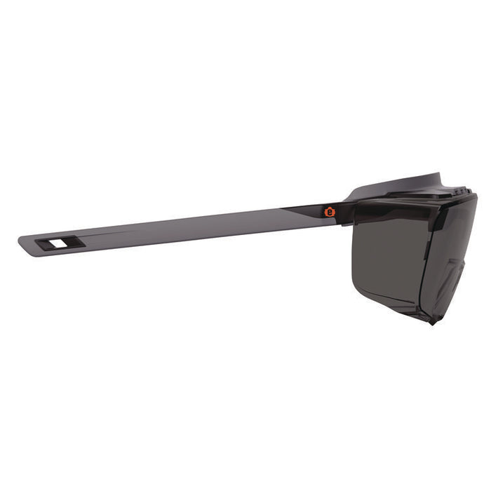 Skullerz OSMIN Anti-Scratch Enhanced Anti-Fog Safety Glasses, Matte Black Half Frame OTG, Smoke Single Lens