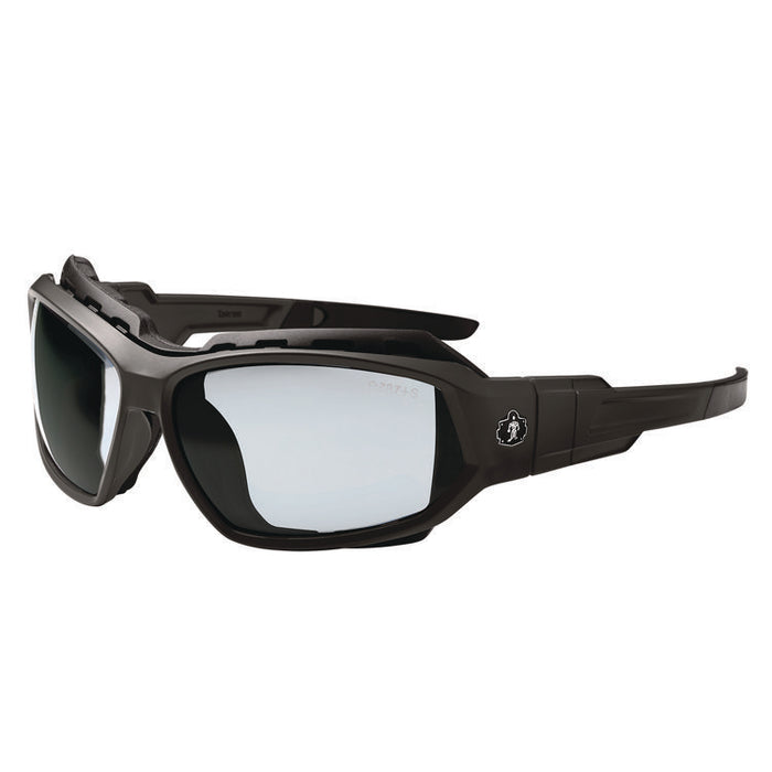 Skullerz LOKI Anti-Scratch Enhanced Anti-Fog Convertible Safety Spoggles, Matte Black Half Frame, Clear Dual I/O Lens