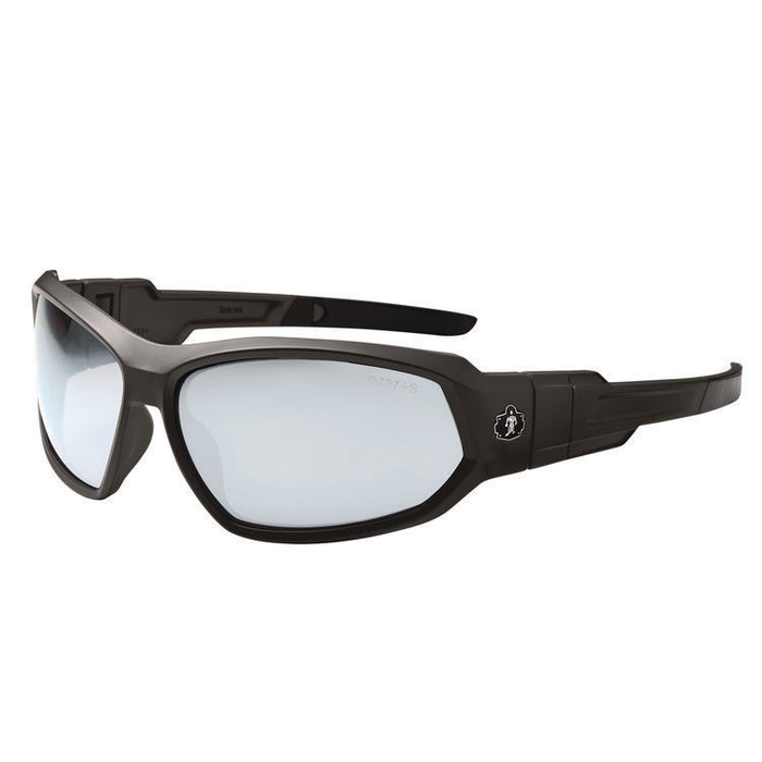 Skullerz LOKI Anti-Scratch Enhanced Anti-Fog Convertible Safety Spoggles, Matte Black Half Frame, Clear Dual I/O Lens