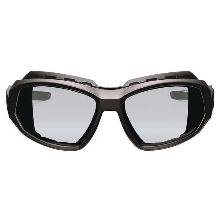 Skullerz LOKI Anti-Scratch Enhanced Anti-Fog Convertible Safety Spoggles, Matte Black Half Frame, Clear Dual I/O Lens