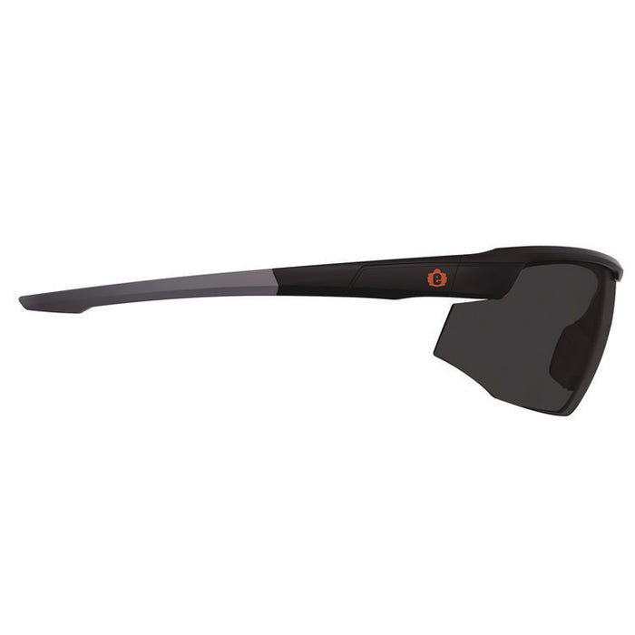 Skullerz SKOLL Anti-Scratch Enhanced Anti-Fog Safety Glasses, Matte Black Half Frame, Smoke Single Lens