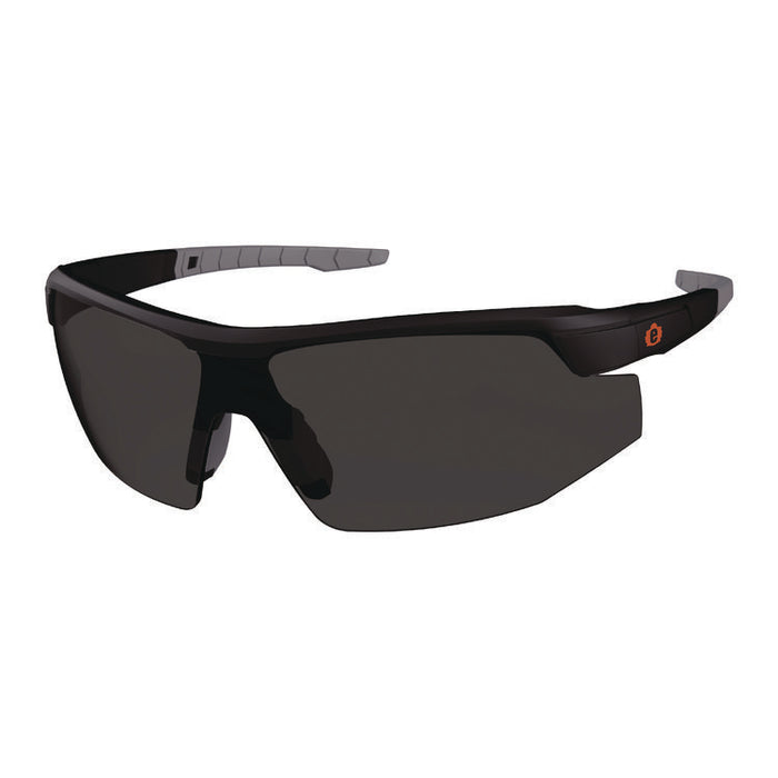 Skullerz SKOLL Anti-Scratch Enhanced Anti-Fog Safety Glasses, Matte Black Half Frame, Smoke Single Lens