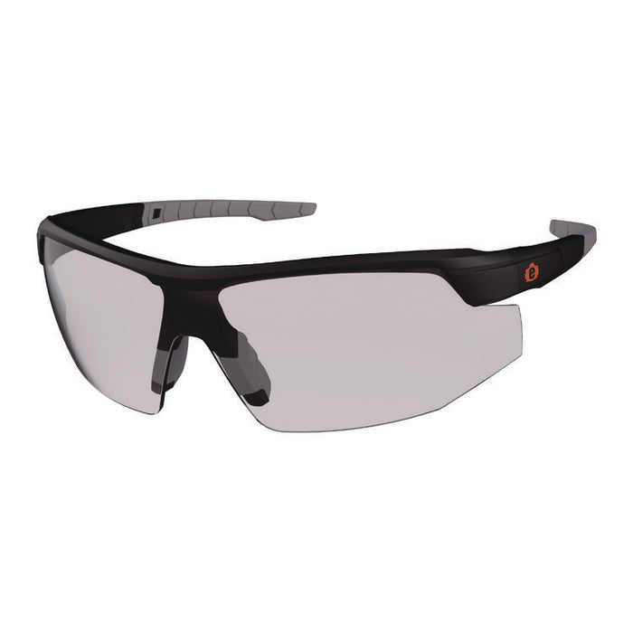 Skullerz SKOLL Anti-Scratch Enhanced Anti-Fog Safety Glasses, Matte Black Half Frame, Clear Single I/O Lens