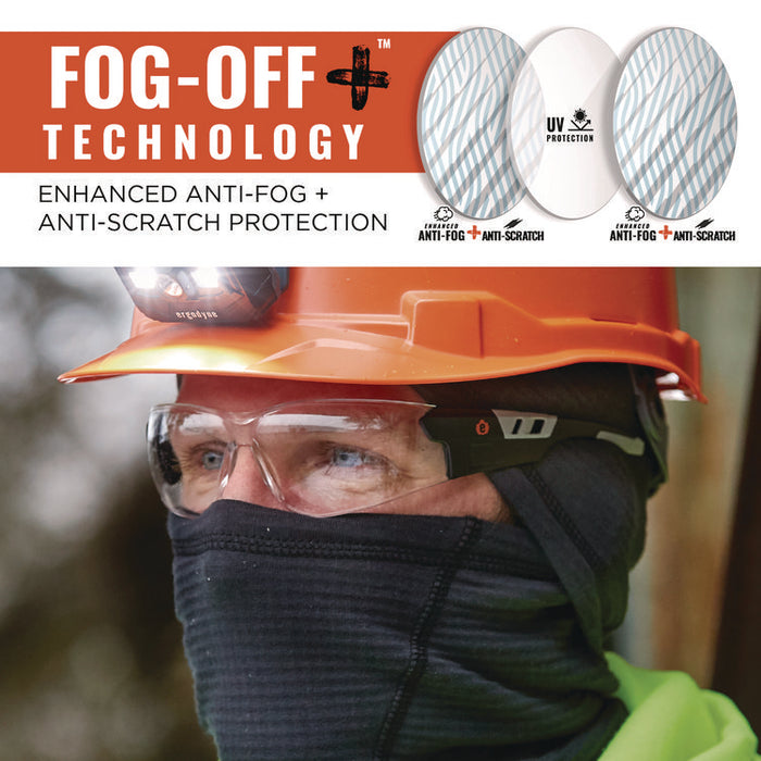 Skullerz SAGA Anti-Scratch Enhanced Anti-Fog Safety Glasses, Frameless, Clear Single Lens