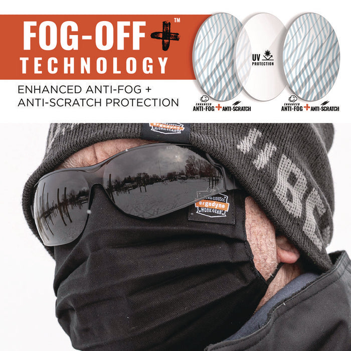 Skullerz SAGA Anti-Scratch Enhanced Anti-Fog Safety Glasses, Frameless, Smoke Single Lens