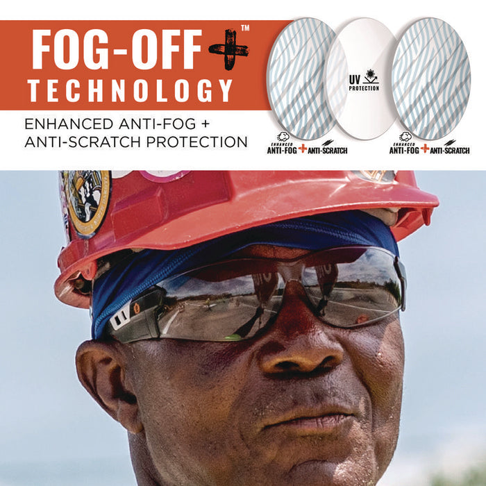 Skullerz SAGA Anti-Scratch Enhanced Anti-Fog Safety Glasses, Frameless, Clear Single I/O Lens