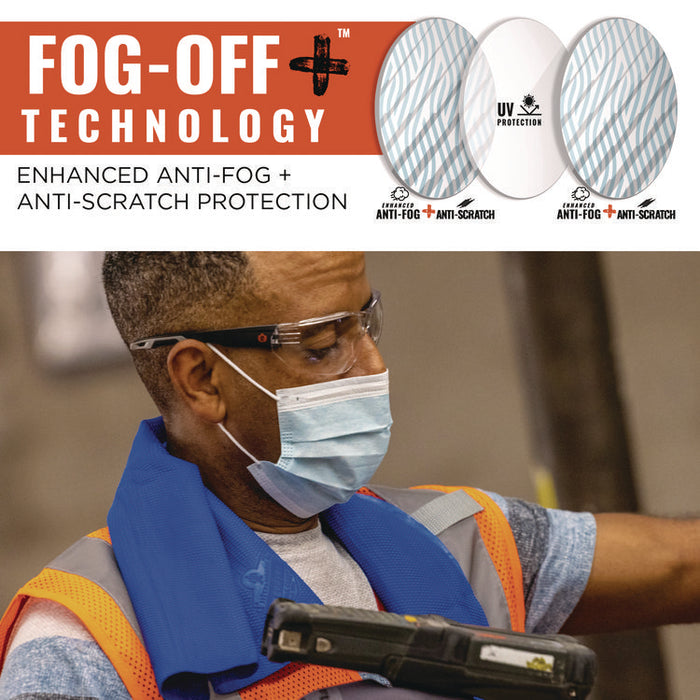 Skullerz VALI Anti-Scratch Enhanced Anti-Fog Safety Glasses, Frameless, Clear Single Lens