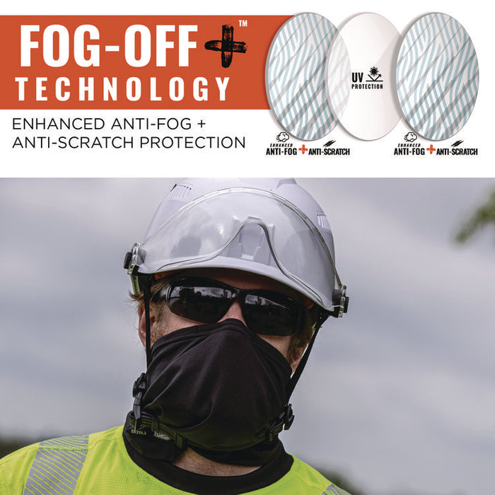 Skullerz VALI Anti-Scratch Enhanced Anti-Fog Safety Glasses, Frameless, Smoke Single Lens
